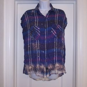 Rails Free People Plaid Button Down Tank Top